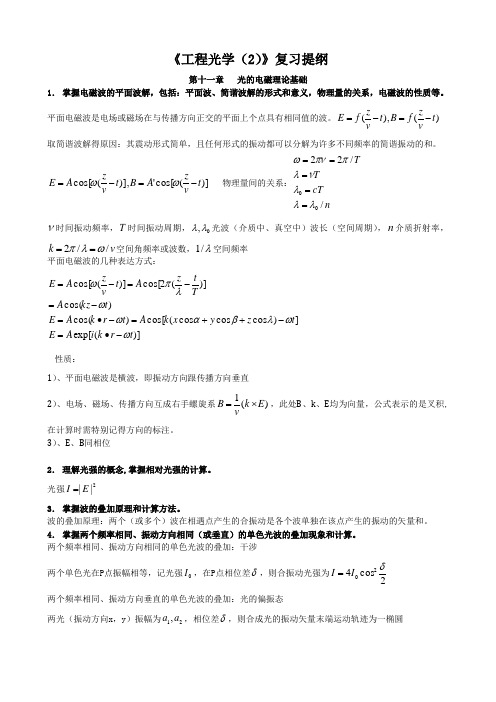 《工程光学(2)》复习提纲(修改)