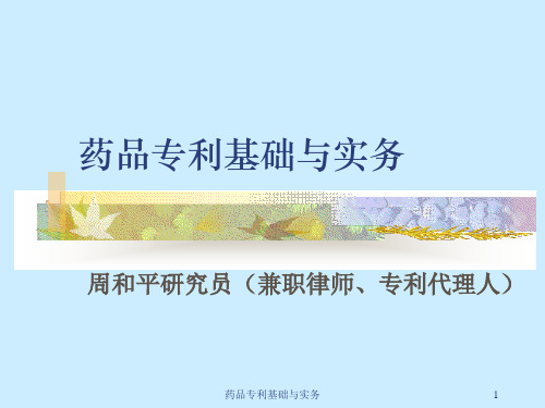药品专利基础与实务课件