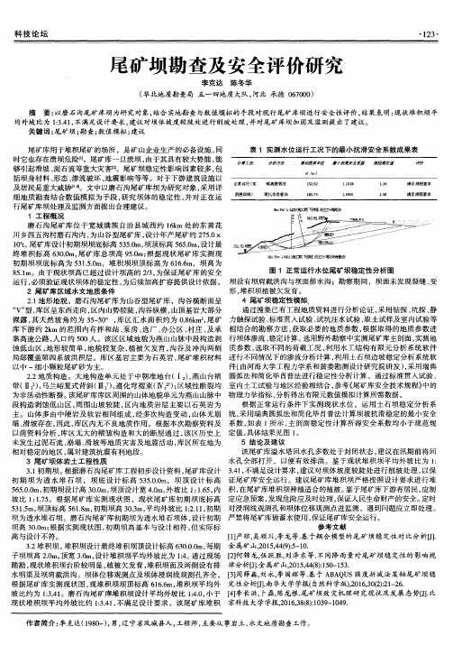 尾矿坝勘查及安全评价研究