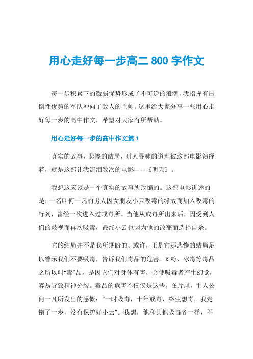 用心走好每一步高二800字作文