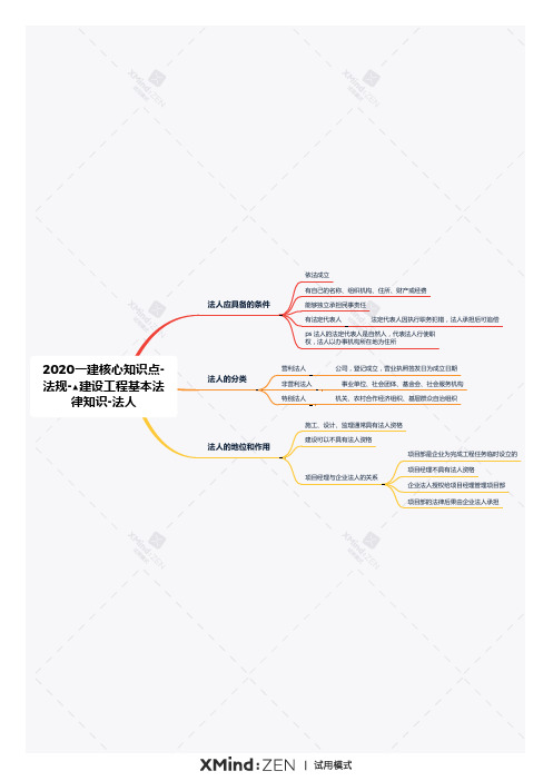 【大神整理】2020一建核心知识点-法规-▲建设工程基本法律知识-法人