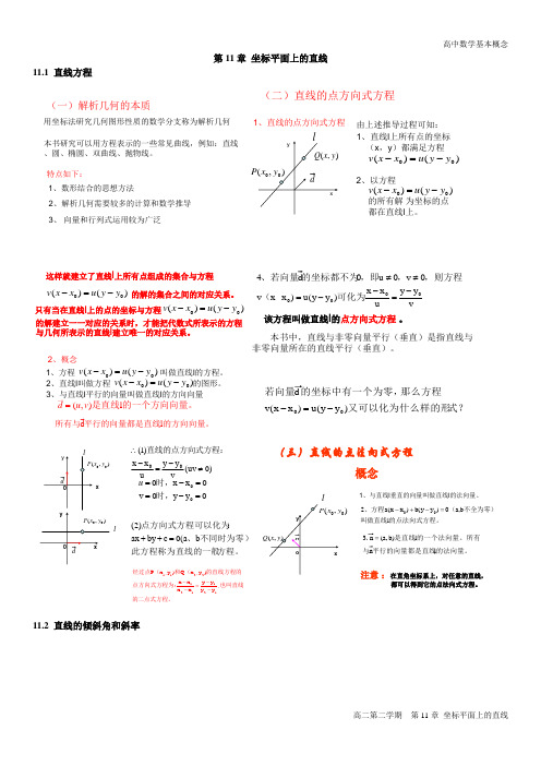 高二数学基本概念——第11章_坐标平面上的直线教材