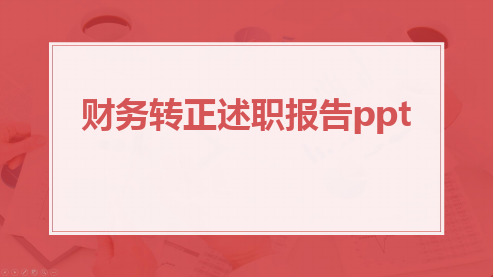 财务转正述职报告ppt