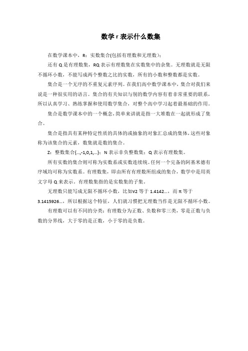 数学r表示什么数集