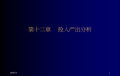 统计学第十二章  投入产出分析