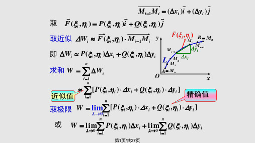 高等数学对坐标的曲线积分PPT课件