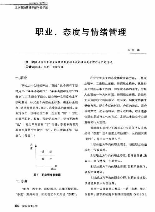 职业、态度与情绪管理