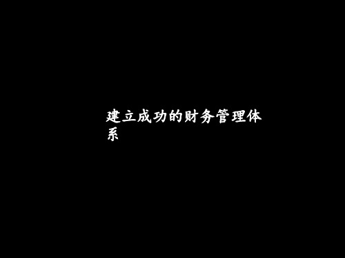 076麦肯锡 联想报告_建立成功的财务管理