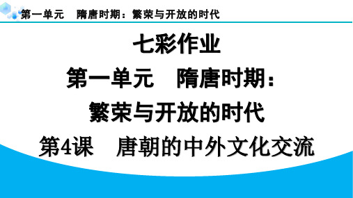 2024年第4课 唐朝的中外文化交流课堂练习题及答案