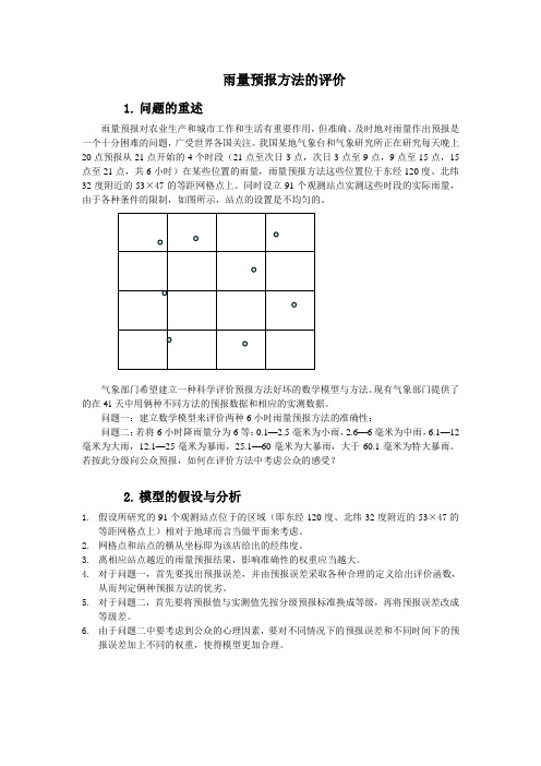 雨量预报方法的评价(未完成)