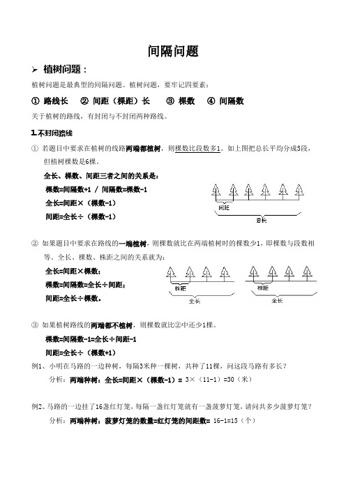 (完整版)奥数知识点间隔问题