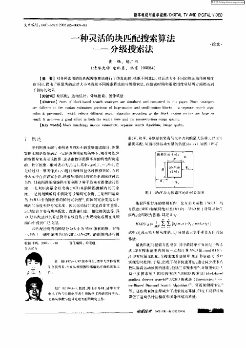 一种灵活的块匹配搜索算法——分级搜索法