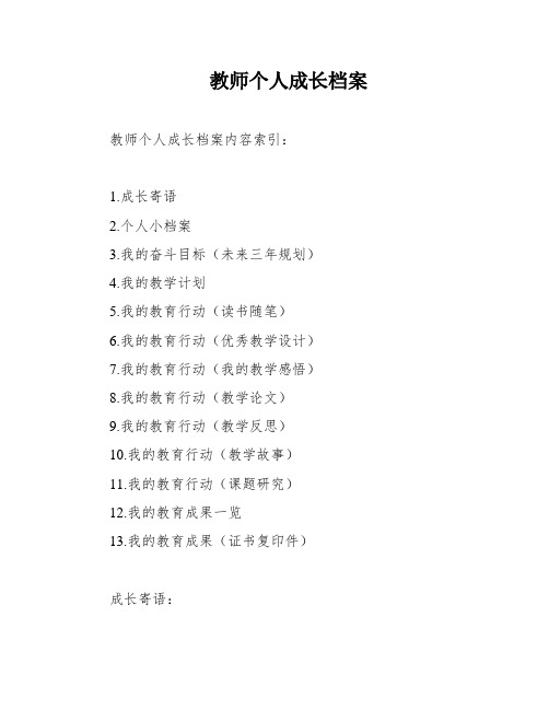 教师个人成长档案