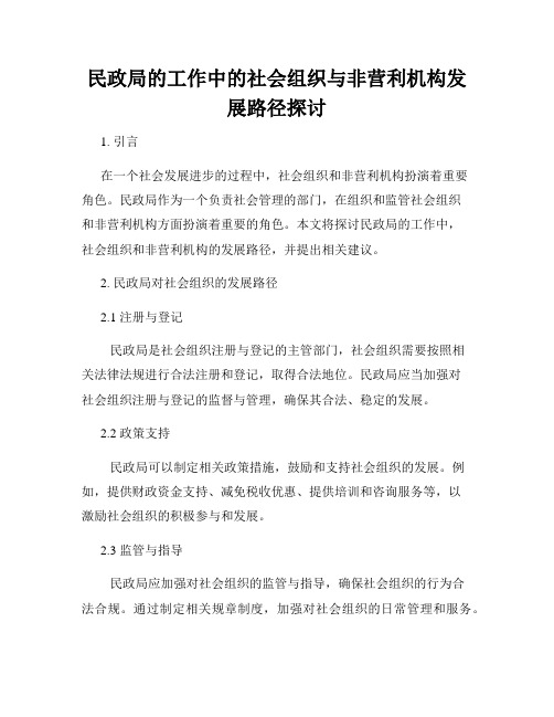 民政局的工作中的社会组织与非营利机构发展路径探讨