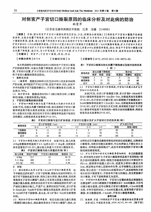 对剖宫产子宫切口撕裂原因的临床分析及对此病的防治