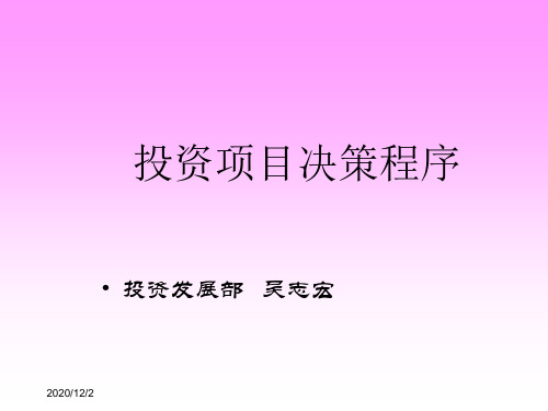 投资项目决策程序(ppt 12)