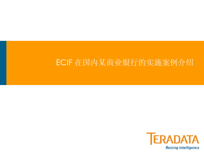 银行ECIF_实施架构说明