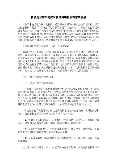 传统刑法应如何应对新型网络犯罪带来的挑战