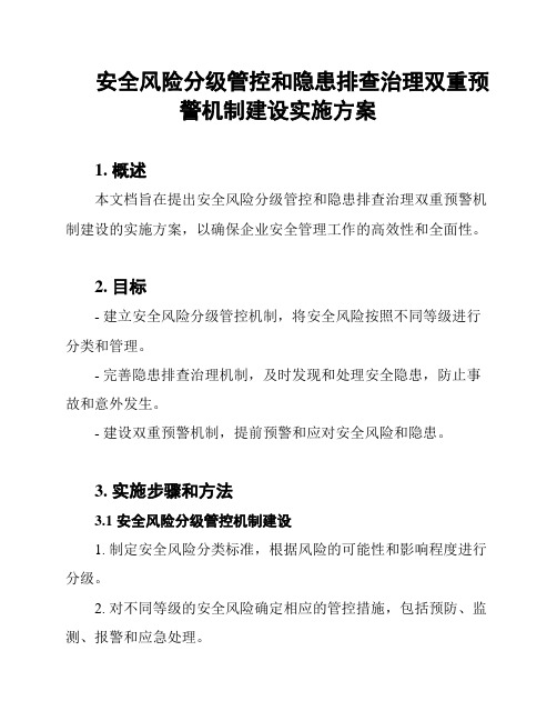 安全风险分级管控和隐患排查治理双重预警机制建设实施方案