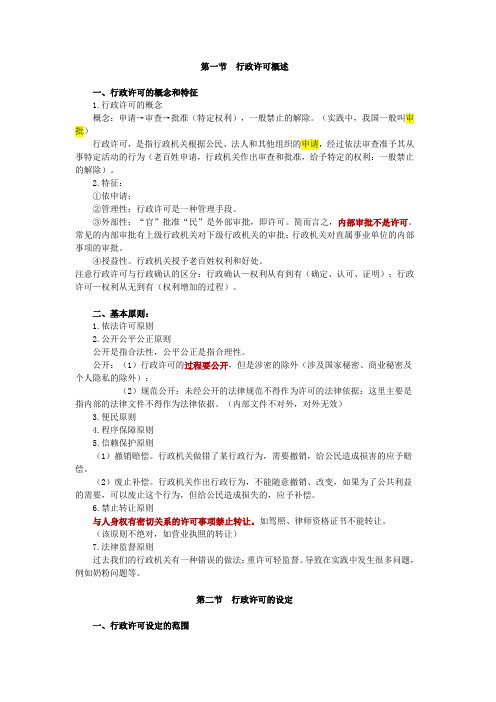 司法考试行政法讲义第五章行政许可