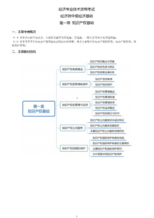 经济专业技术资格考试经济师中级经济基础-第一章 知识产权基础-第1节知识产权概述