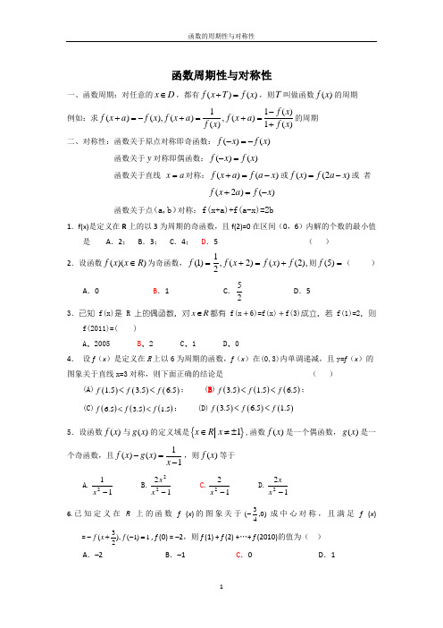 函数周期性与对称性