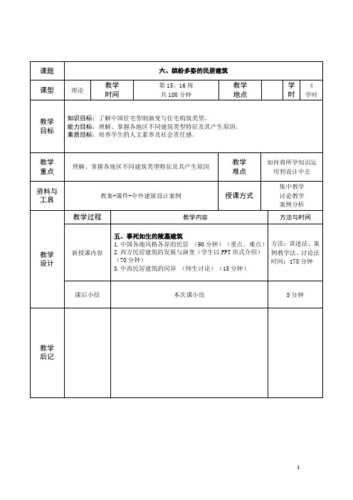 中外建筑史 教案第10讲 六、缤纷多姿的民居建筑