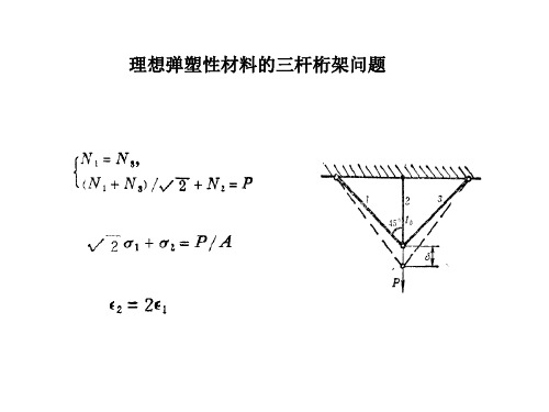 塑性力学第一章(2)-理想弹塑性材料的三杆桁架问题