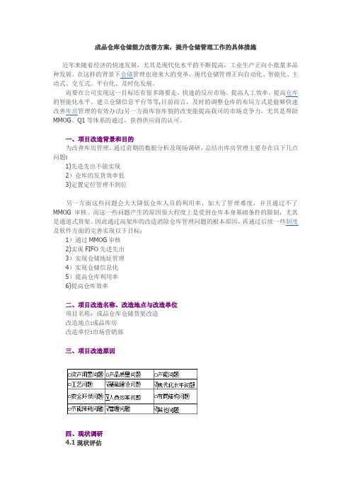 成品仓库仓储能力改善方案