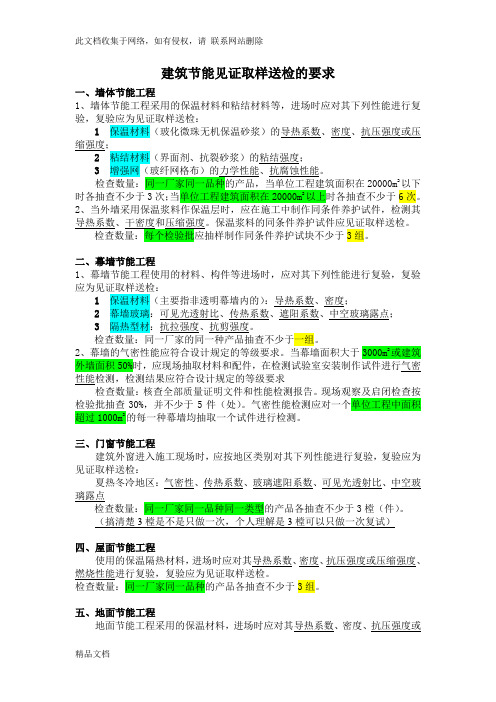 最新整理节能送检的要求讲解学习