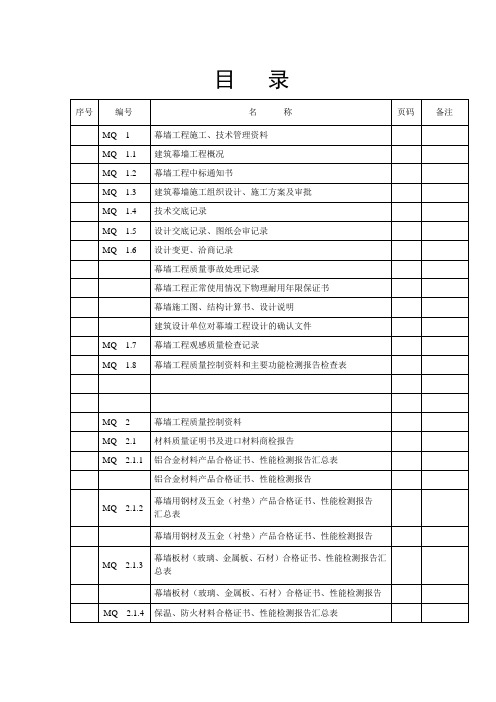 玻璃幕墙验收资料Microsoft Word 文档