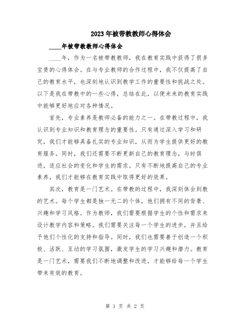 2023年被带教教师心得体会