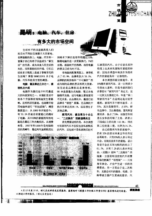 昆明:电脑、汽车、住房有多大的市场空间