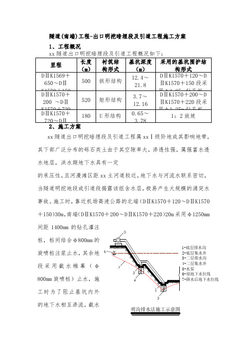 隧道(南端)工程-出口明挖暗埋段及引道工程施工方案