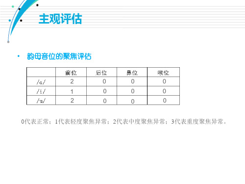 7共鸣障碍的评估言语障碍治疗技术