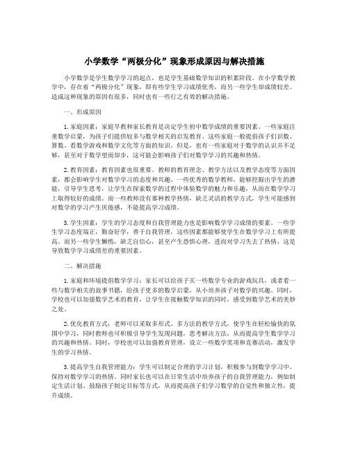 小学数学“两极分化”现象形成原因与解决措施