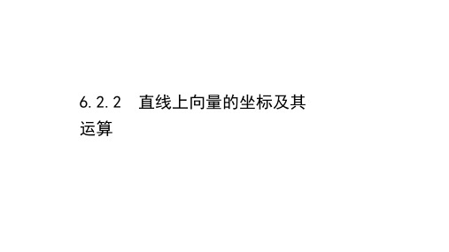 (新教材)2021高中人教B版数学必修第二册课件：6.2.2 直线上向量的坐标及其运算 