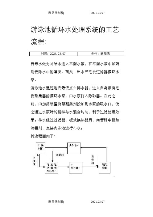 游泳池循环水处理工艺流程之欧阳德创编