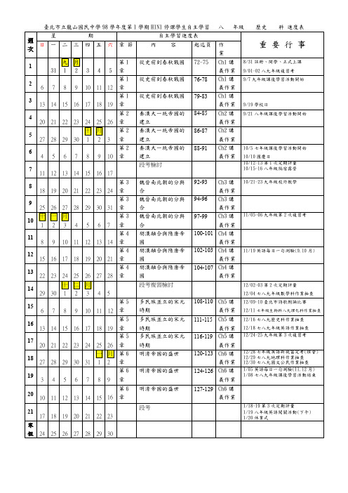 台北市立龙山国民中学98学年度第1学期H1N1停课学生自主学习 