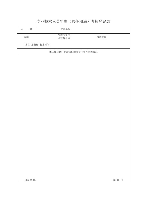 5专业技术人员年度(聘任期满)考核登记表