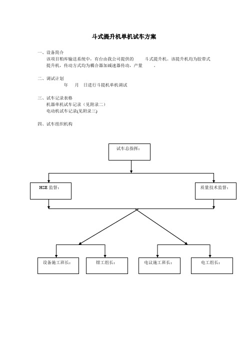 斗式提升机试车方案(2020修改)