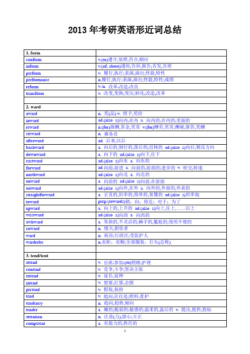 2013考研英语形近词总结教材