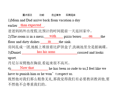 译林牛津版高中英语必修一课件：Unit 2 Growing pains 重点小结 (共10张PPT)