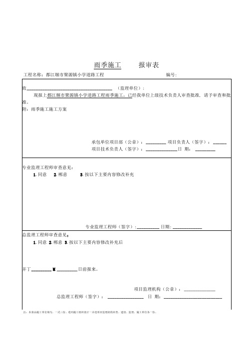 施工组织设计及安全施工方案会签表