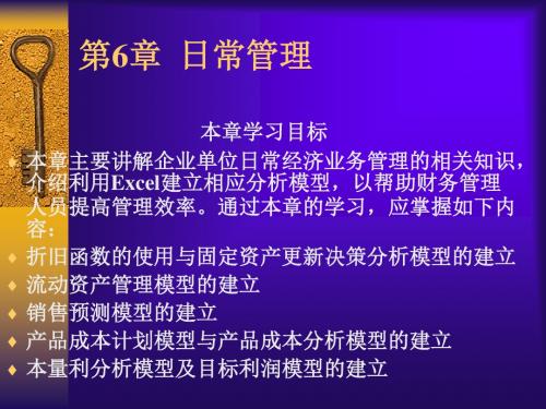 Excel在财会管理中的应用(第二版)  第6章  日常管理