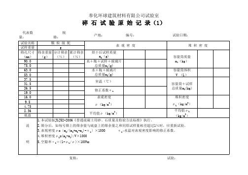 碎石试验原始记录1