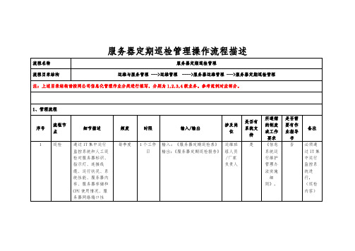 服务器定期巡检管理操作流程描述