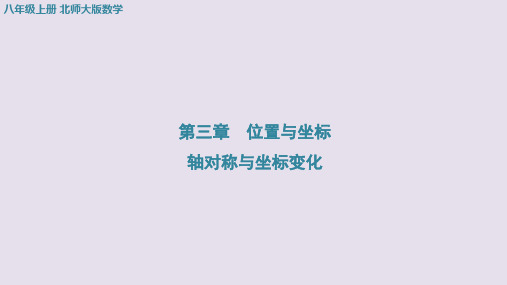 3.3轴对称与坐标变化+课件+2023-2024学年北师大版数学八年级上册