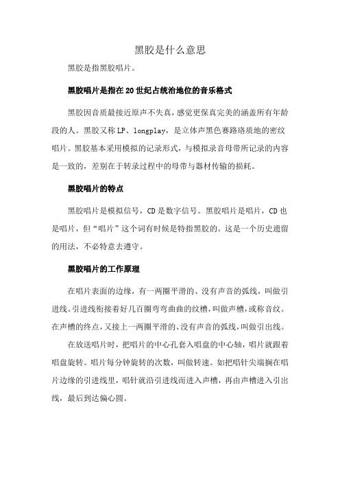 黑胶是什么意思