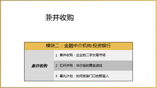 从金融的角度理解兼并与收购